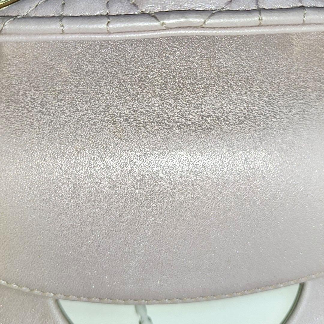 Lady Dior Mini 2020 Pearlescent Pink Lambskin Leather Gold HW Chain Strap 4