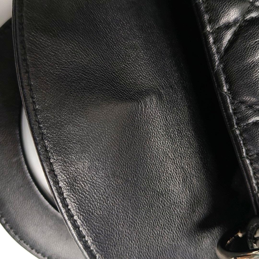 Lady Dior Mini en cuir d'agneau noir avec accessoires en argent 2016 en vente 4