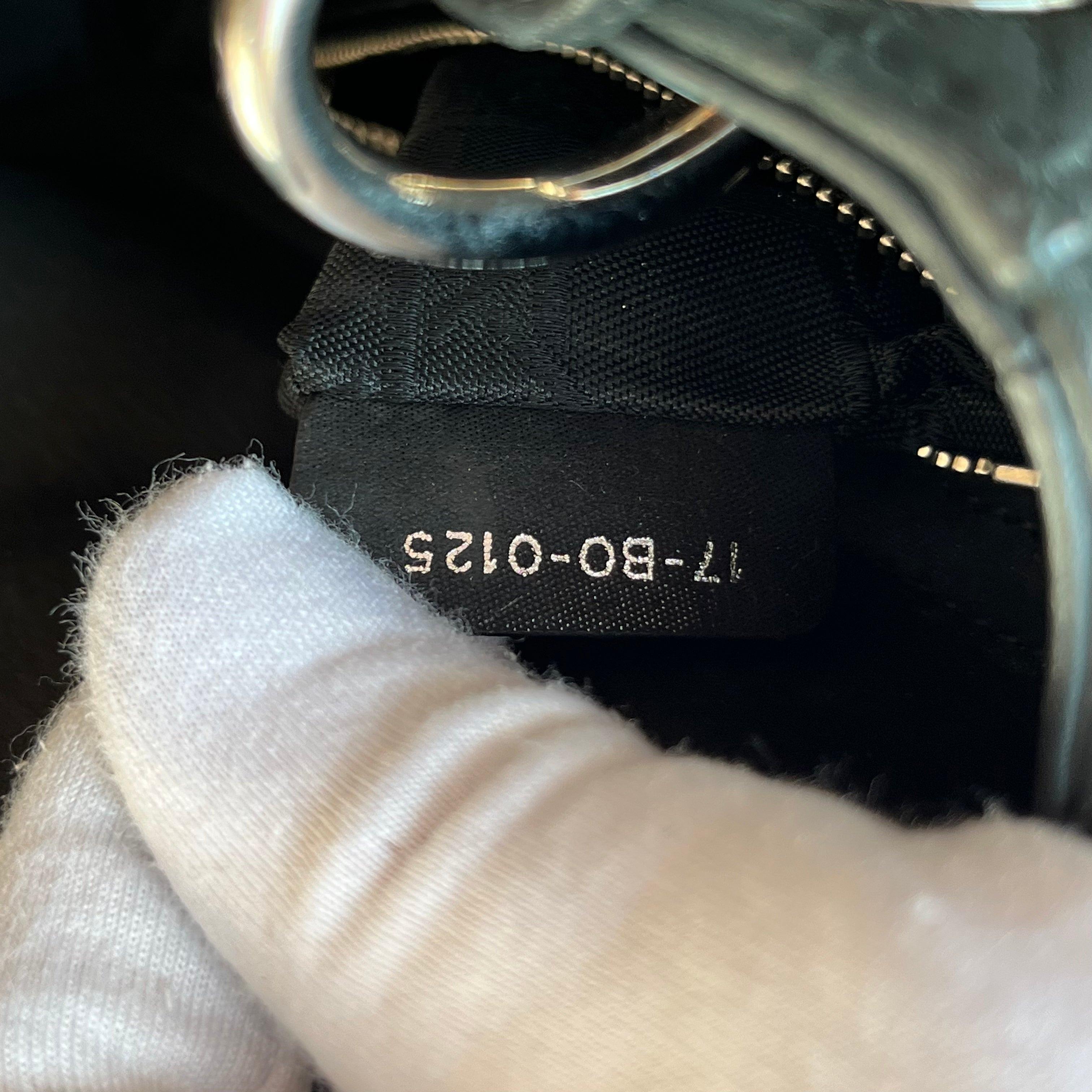 Lady Dior Mini Black Nubuck Aged Lambskin Leather with silver chain strap For Sale 15