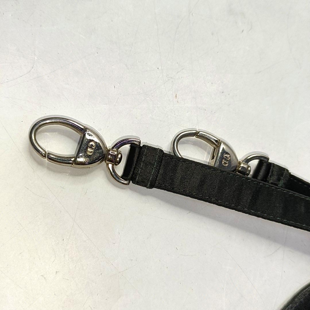 Lady Dior Mini Black Silk with Crystals Silver Hardware For Sale 7