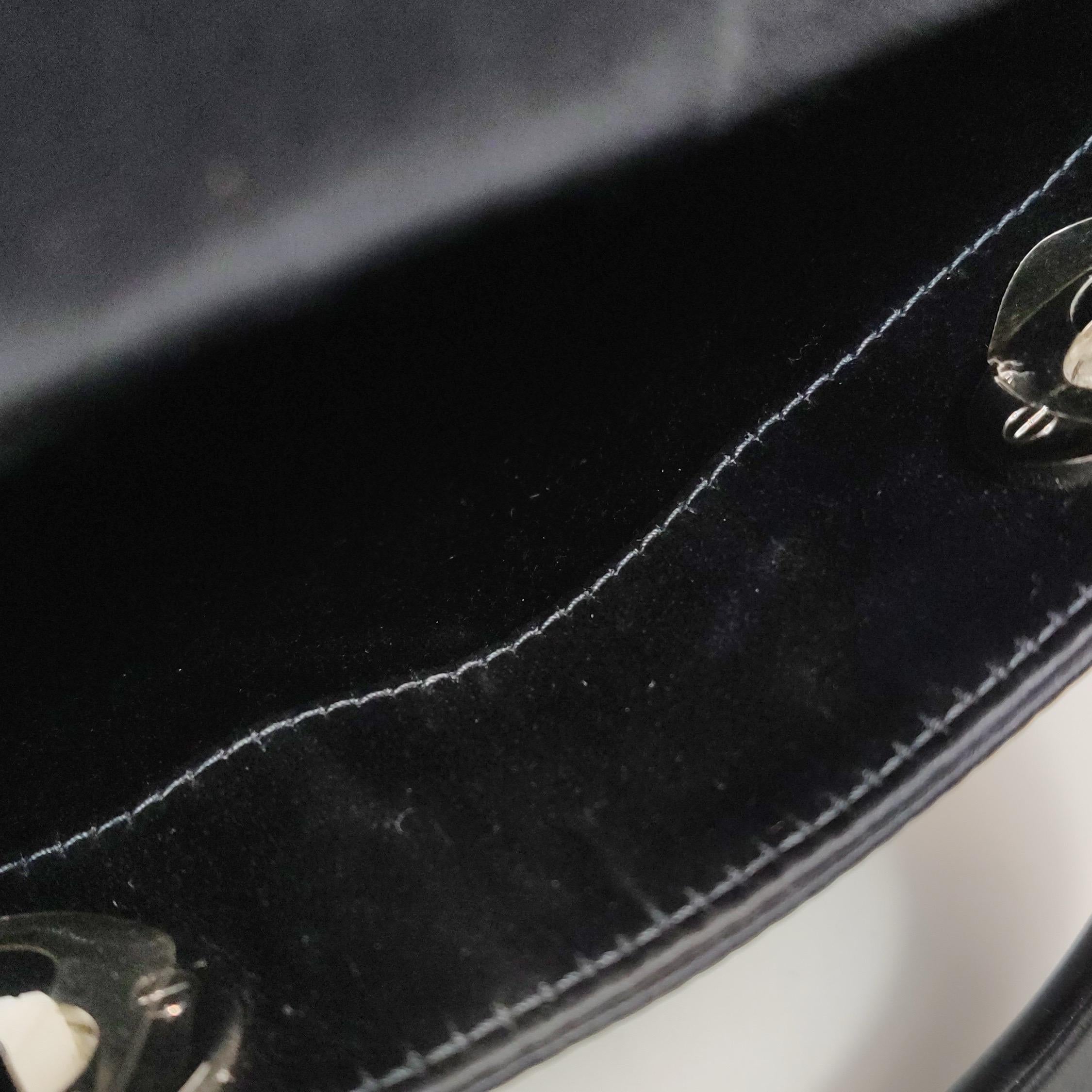 Lady Dior Mini Black Silk with Crystals Silver Hardware For Sale 7