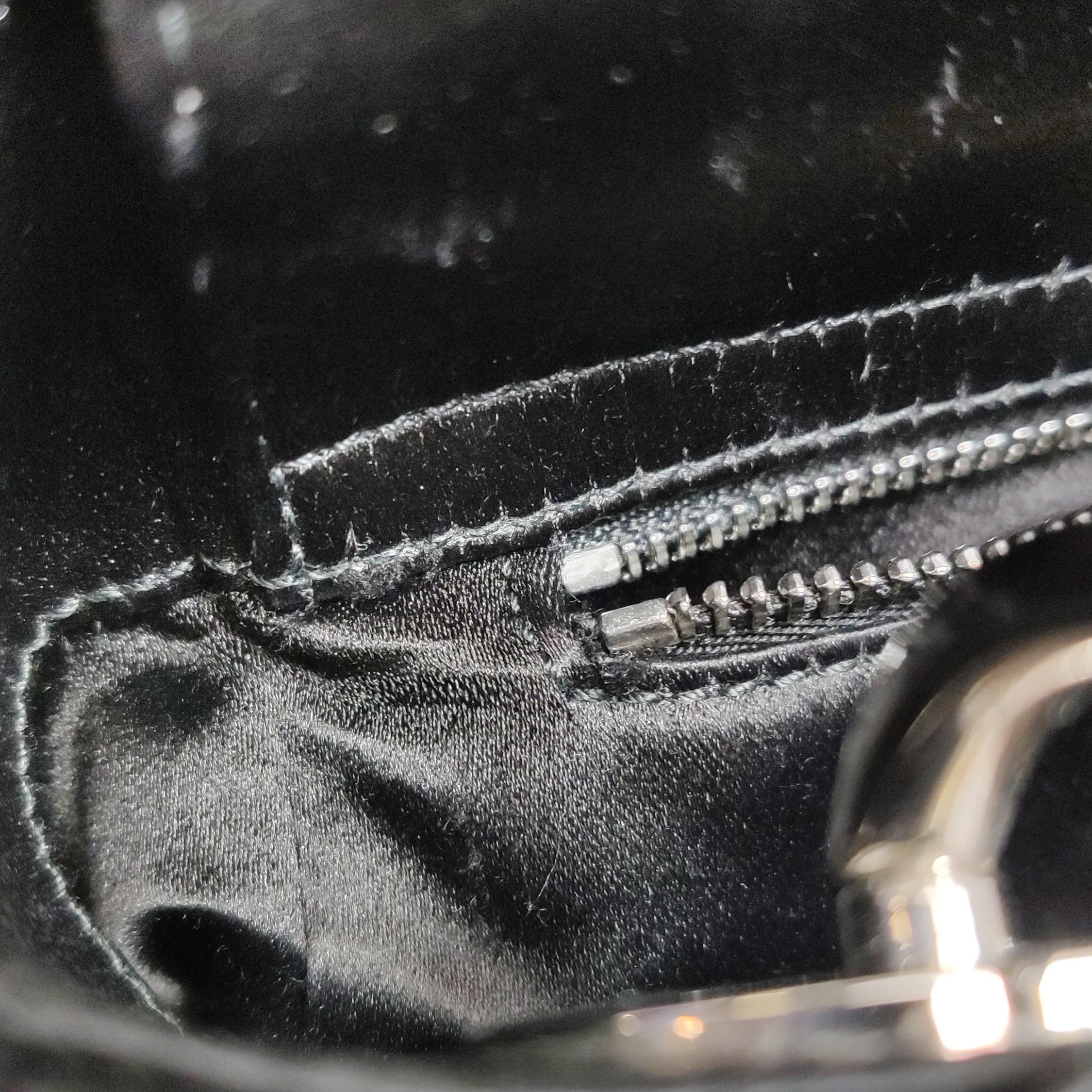 Lady Dior Mini Black Silk with Crystals Silver Hardware 9
