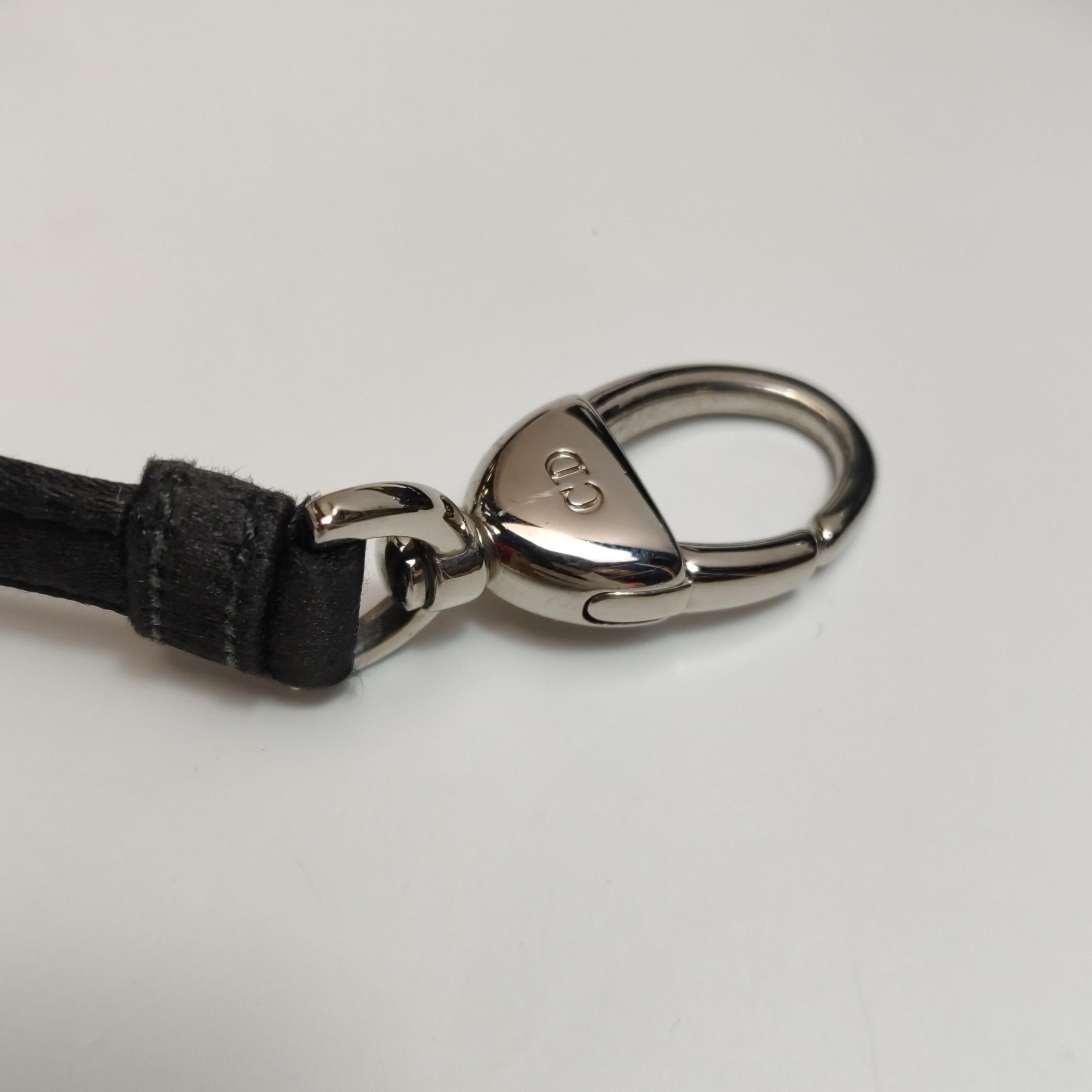Lady Dior Mini Black Silk with Crystals Silver Hardware 10