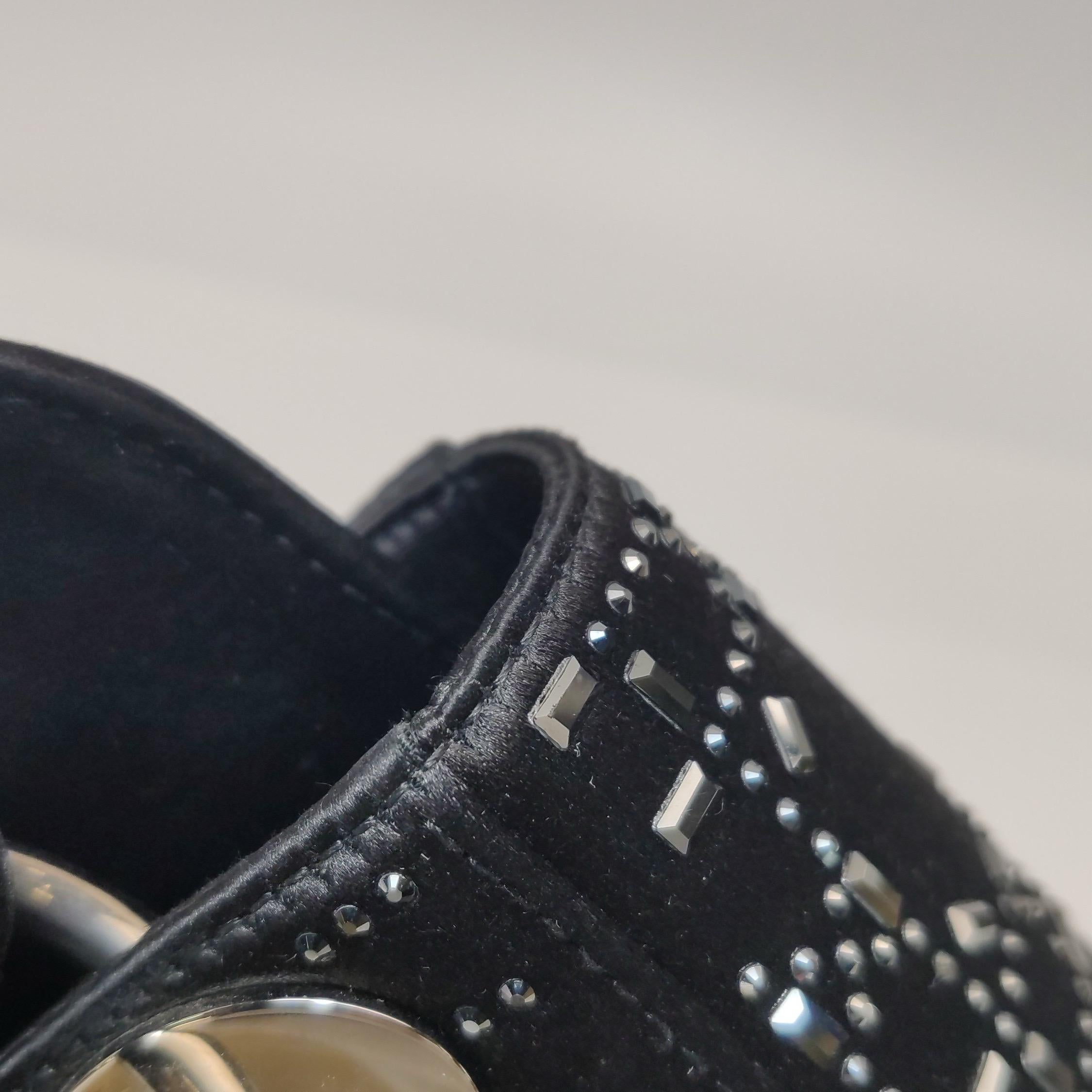 Lady Dior Mini in seta nera con cristalli e hardware in argento in vendita 12