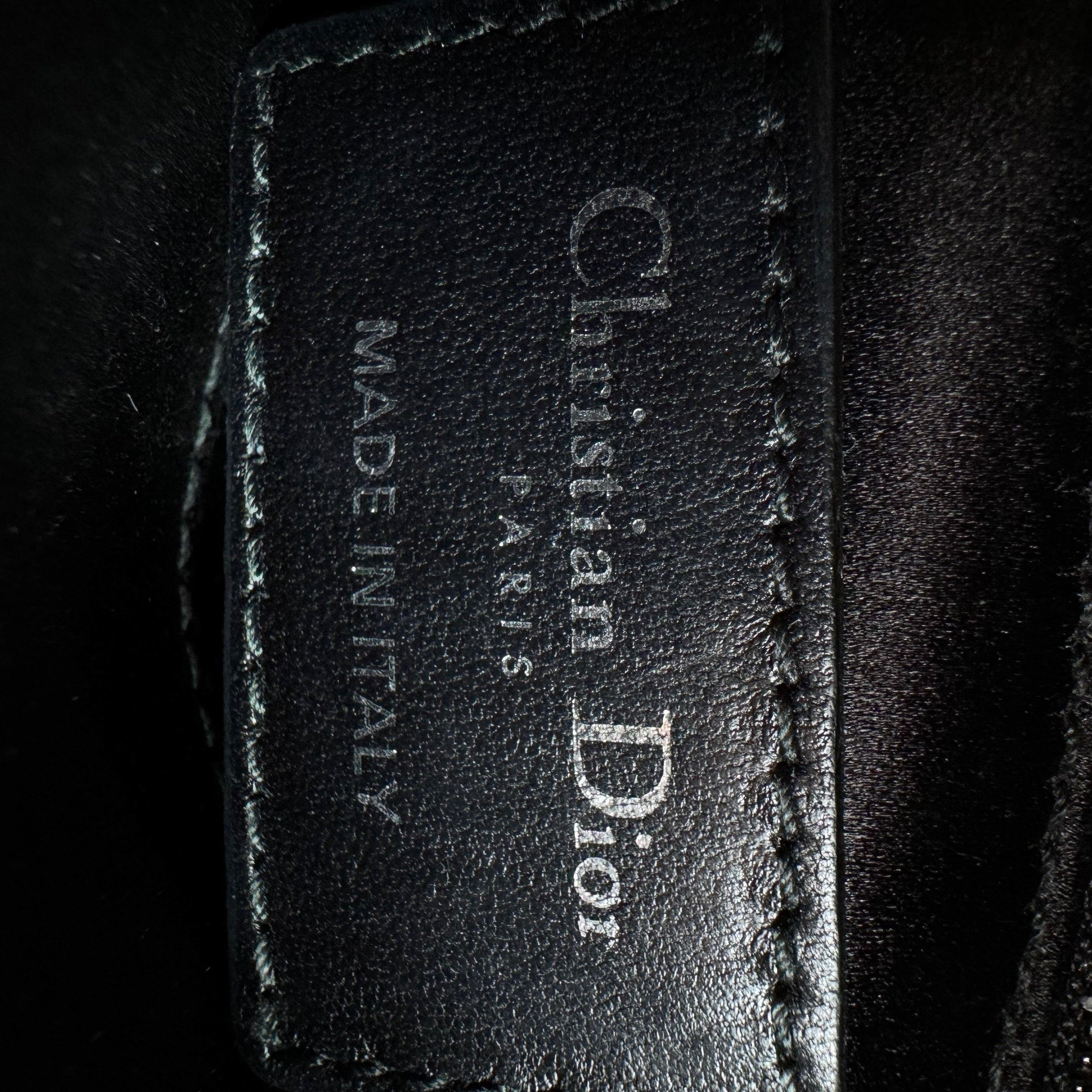 Lady Dior Mini Black Silk with Crystals Silver Hardware 14
