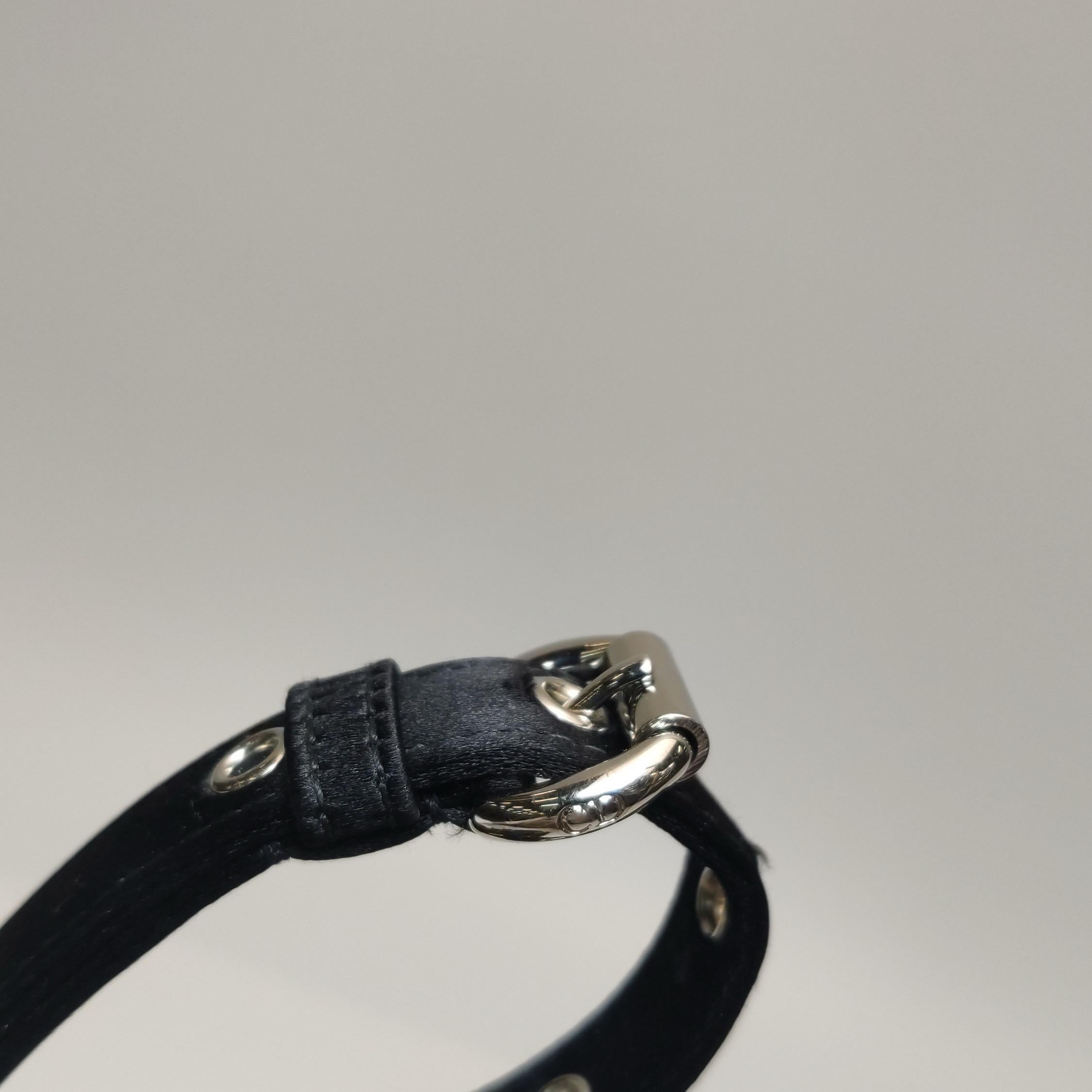 Lady Dior Mini in seta nera con cristalli e hardware in argento in vendita 13