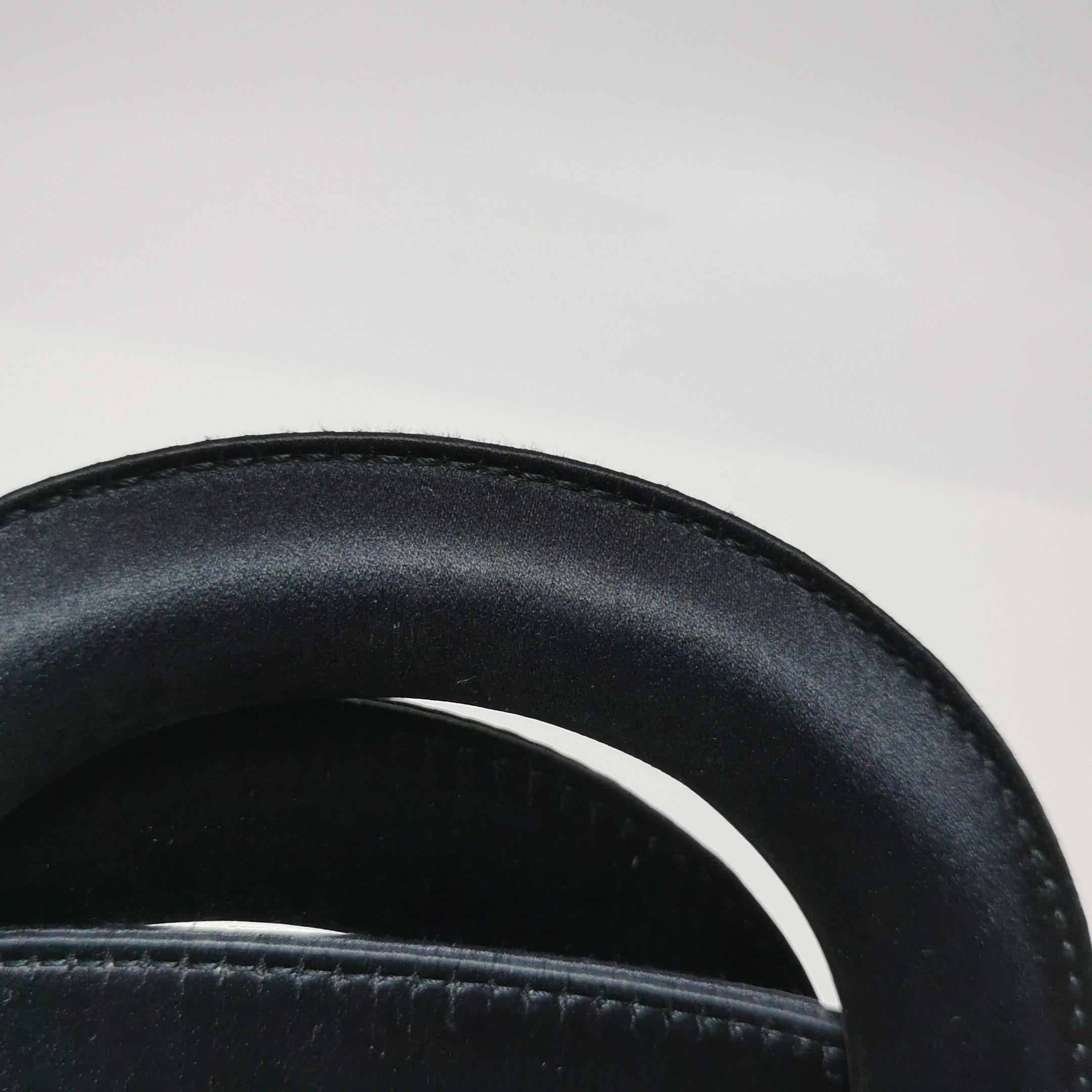 Lady Dior Mini Schwarze Seide mit Kristallen Silberne Hardware im Angebot 14