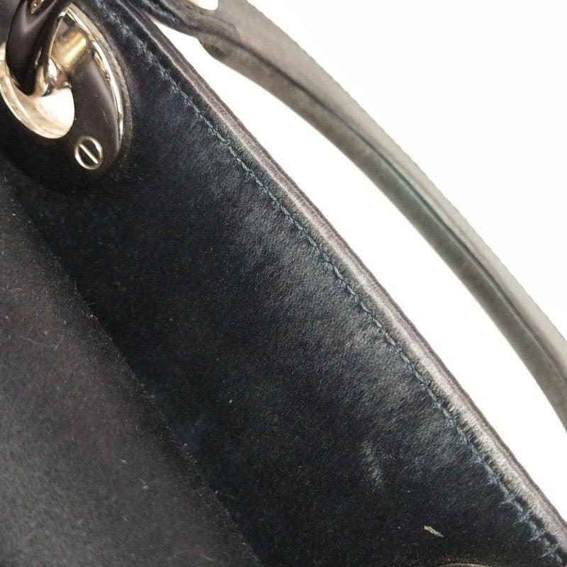 Lady Dior Mini Black Silk with Crystals Silver Hardware For Sale 2