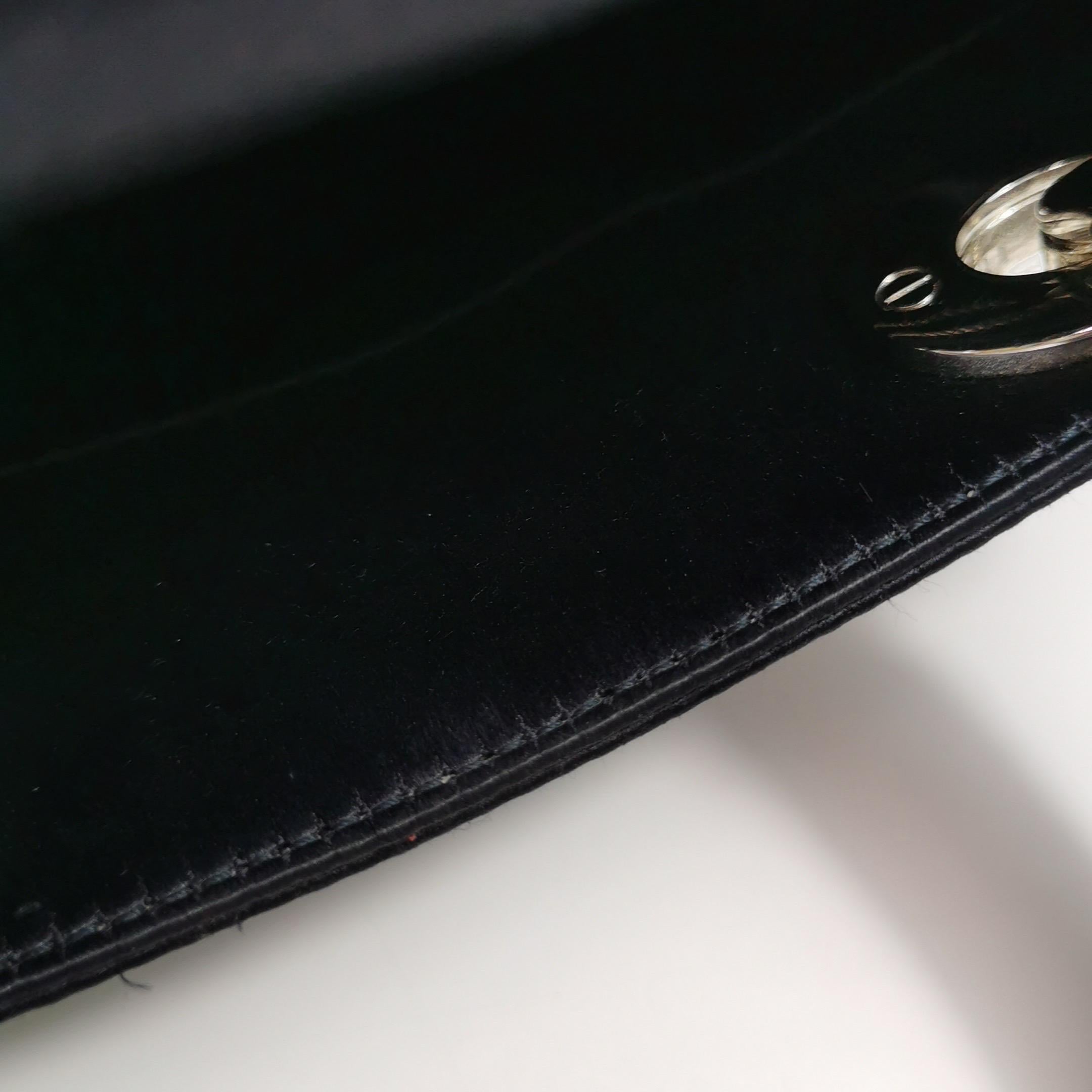 Lady Dior Mini Schwarze Seide mit Kristallen Silberne Hardware im Angebot 4