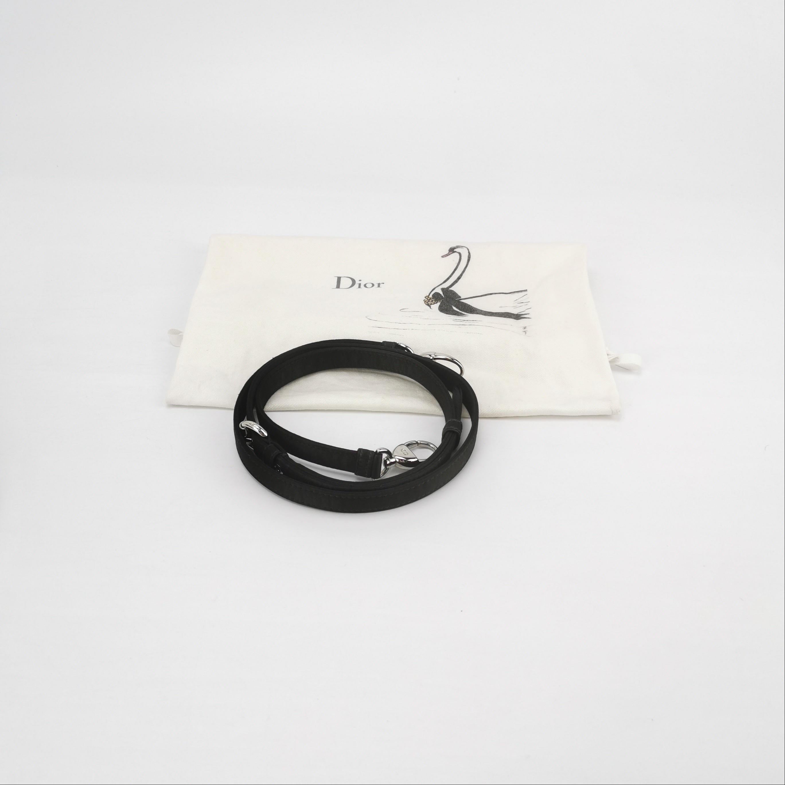 Lady Dior Mini Black Silk with Crystals Silver Hardware 5