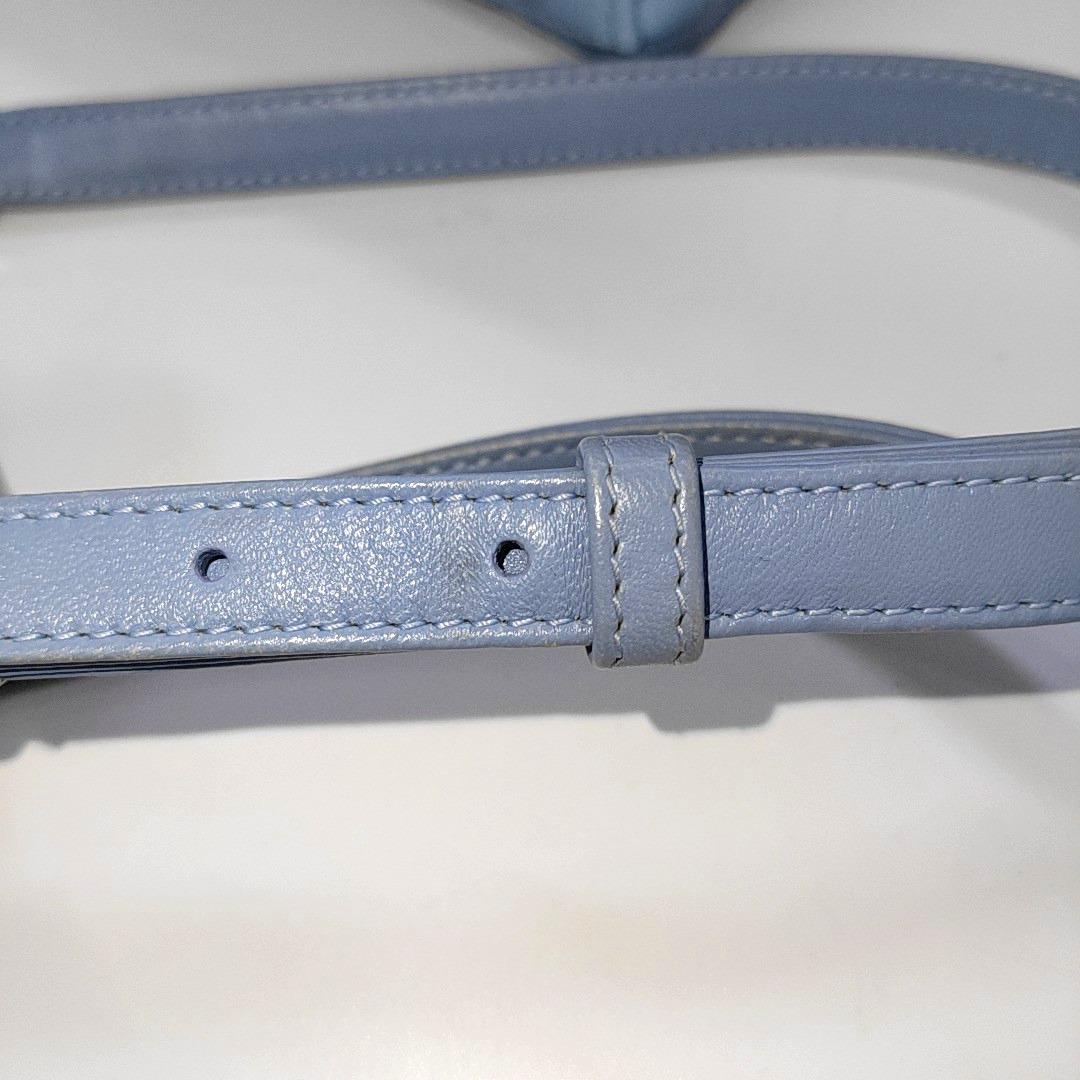 Lady Dior Mini Blue Cannage Lambskin Silver Hardware Crossbody Handbag 11