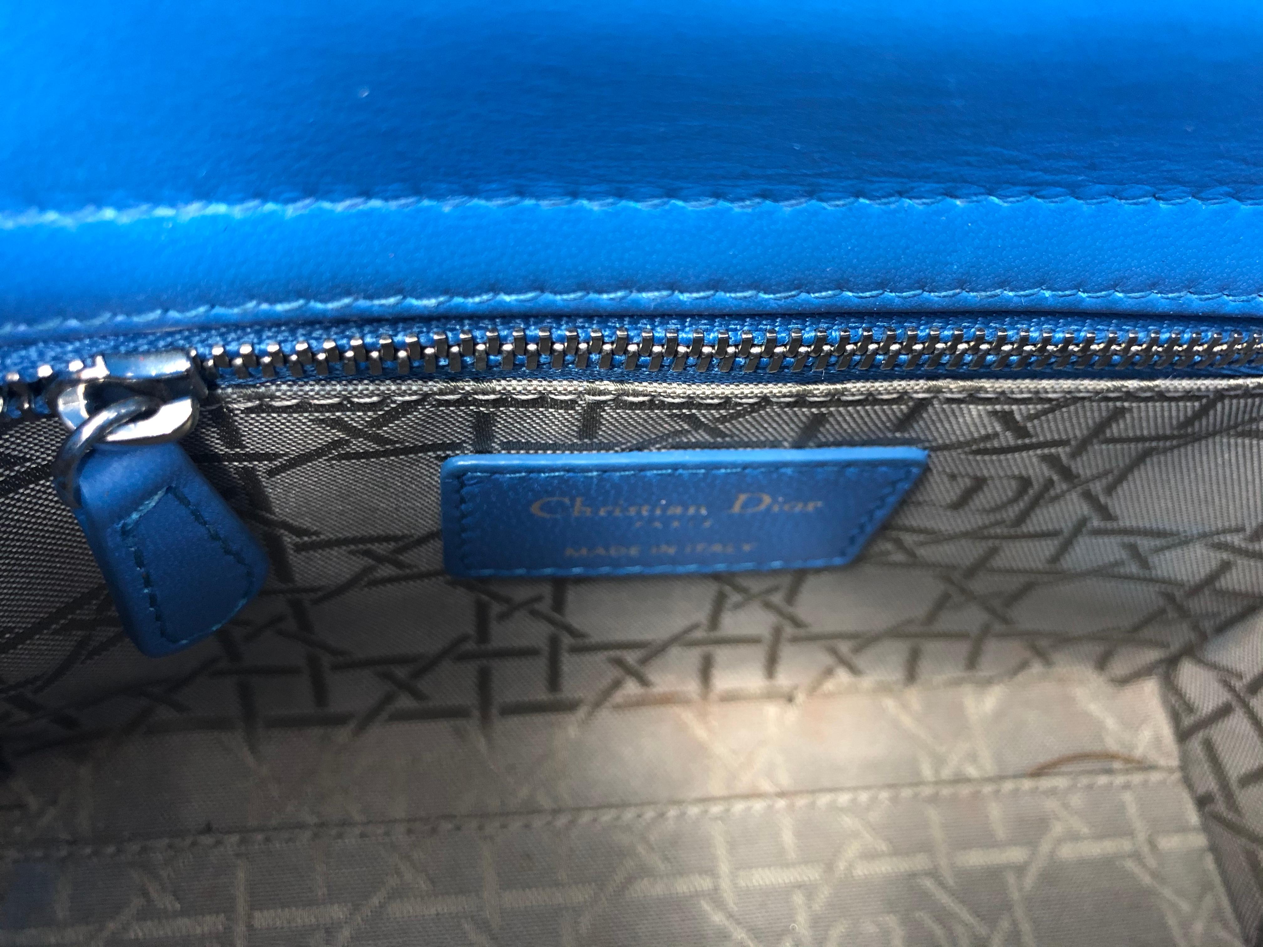 Lady Dior Mini Blue Crossbody Bag  1