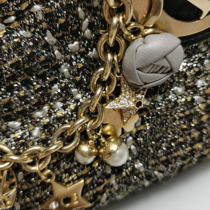 Lady Dior Mini Christimas 2011 Limited Edition Schwarzer Tweed und Sternenkette 10