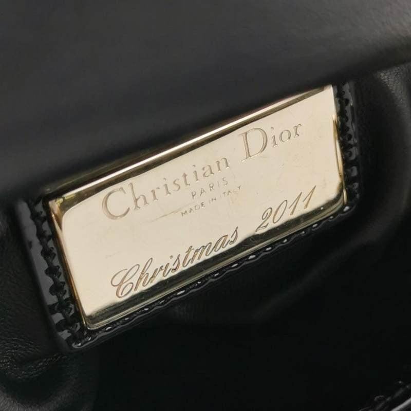 Lady Dior Mini Christimas 2011 Limited Edition Schwarzer Tweed und Sternenkette Damen