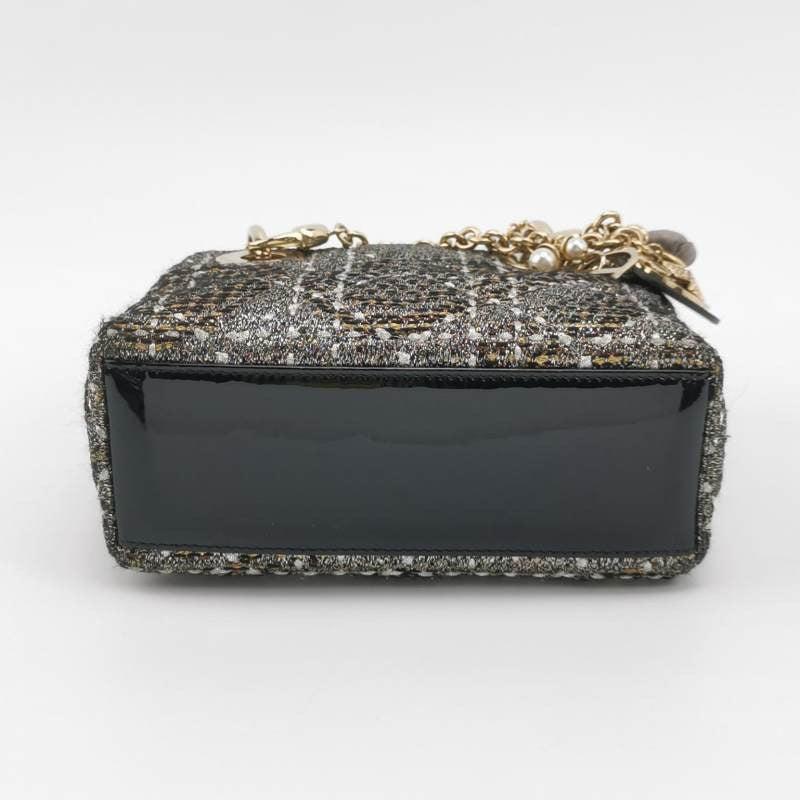 Lady Dior Mini Christimas 2011 Limited Edition Schwarzer Tweed und Sternenkette 2