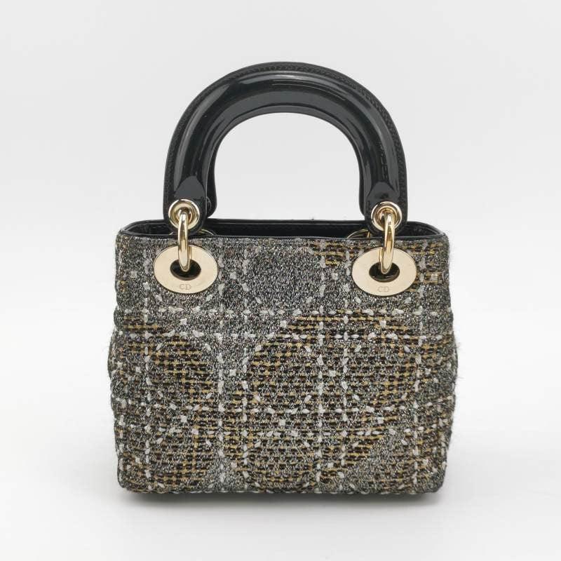 Lady Dior Mini Christimas 2011 Limited Edition Schwarzer Tweed und Sternenkette 3