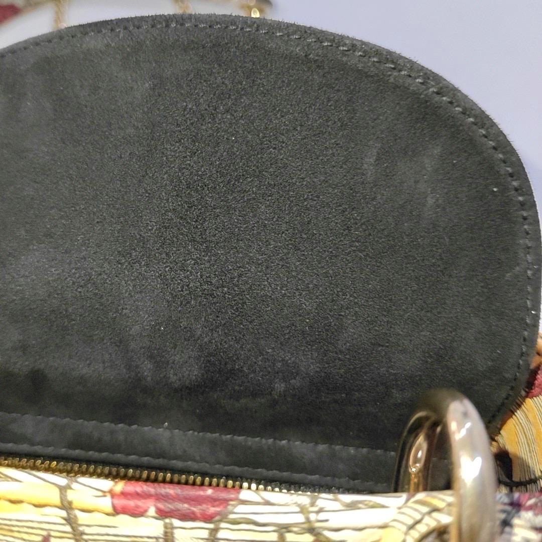 Lady Dior Mini Embroidered Phoenix Cloth Multicolor Handbag For Sale 3