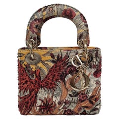Lady Dior Mini Embroidered Phoenix Cloth Multicolor Handbag