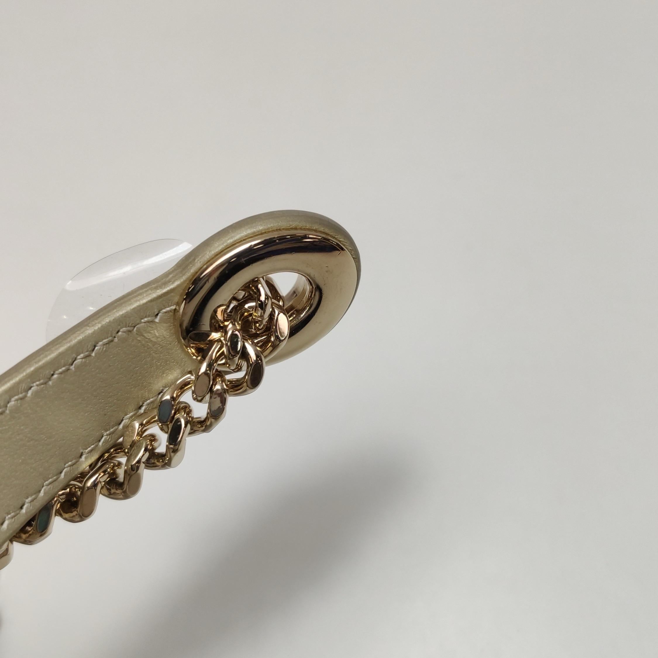 Lady Dior Mini Gold Kalbsleder mit Kristallen Gold Hardware 2020 im Angebot 9