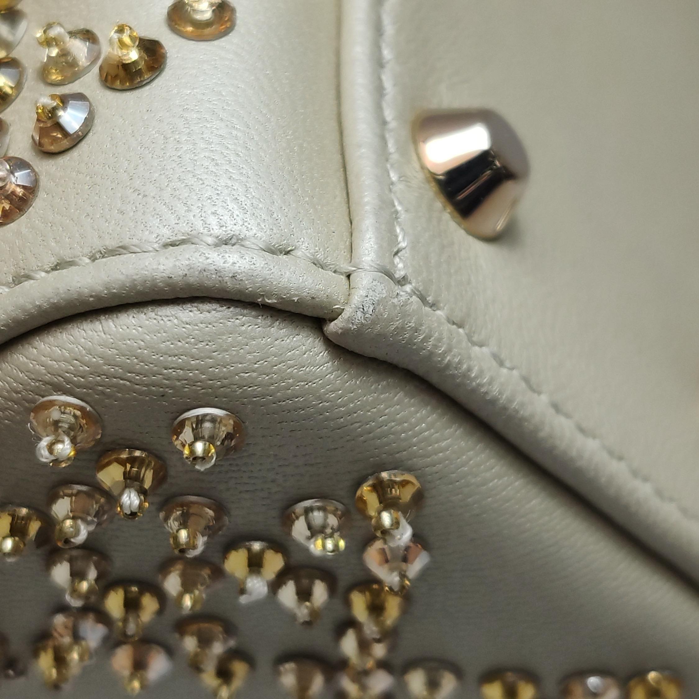 Lady Dior Mini Gold Kalbsleder mit Kristallen Gold Hardware 2020 im Angebot 11
