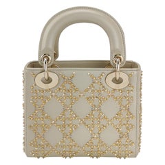 Lady Dior Mini Gold Kalbsleder mit Kristallen Gold Hardware 2020