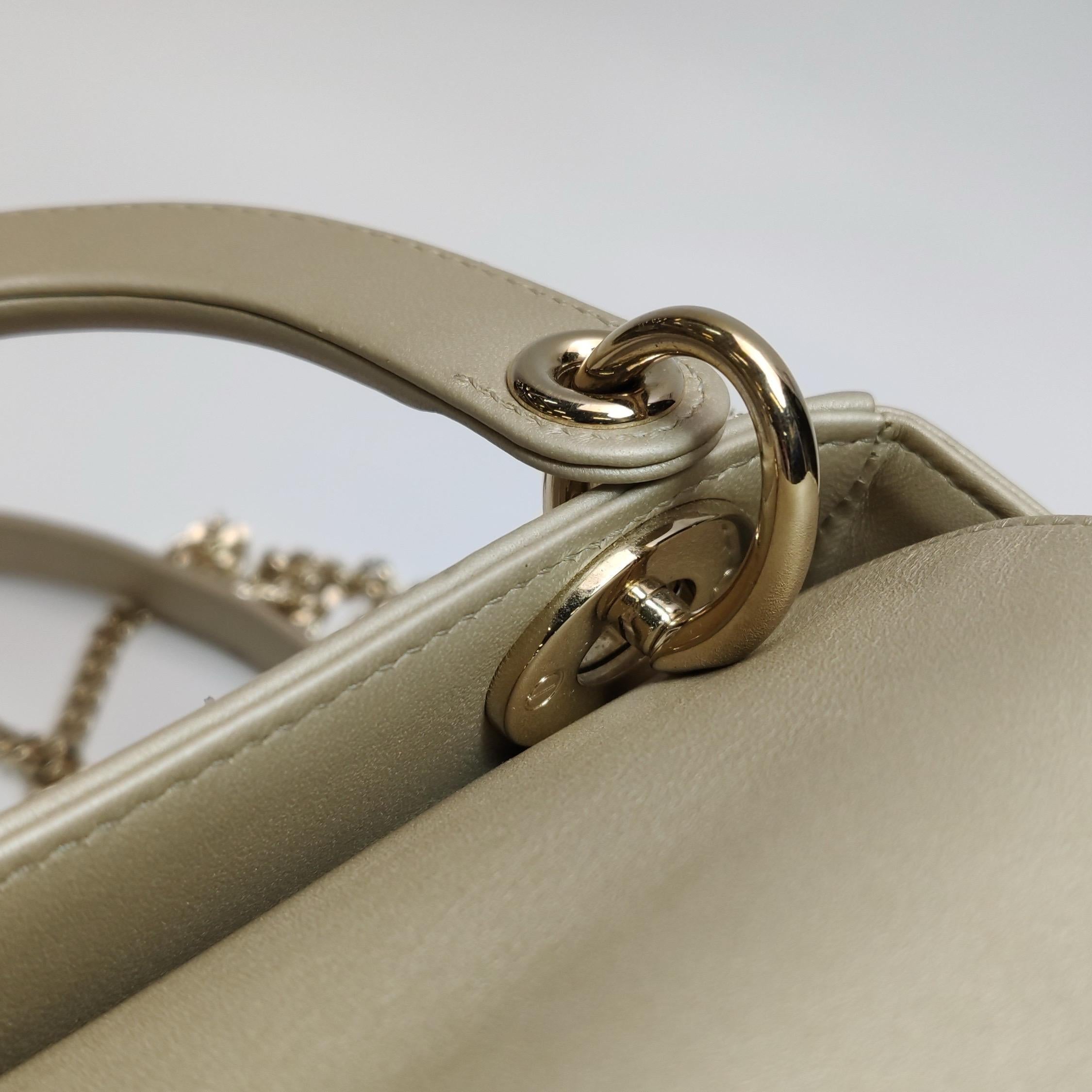 Lady Dior Mini Gold Leather with Crystals Gold Hardware 2020 For Sale 11