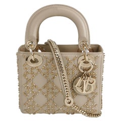 Lady Dior Mini Pelle Oro con Cristalli Hardware Oro 2020
