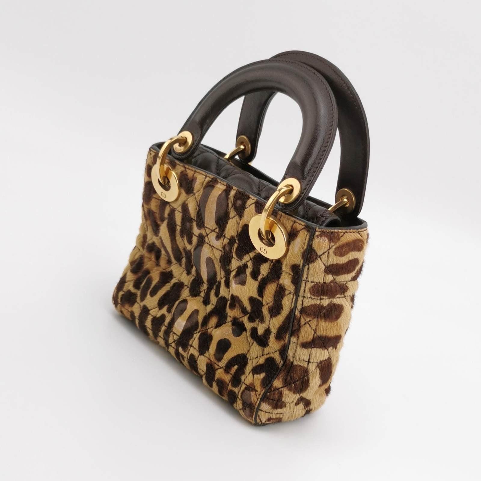 Lady Dior Mini Handbag Pony-style Calfskin Leather Leopard Print 11