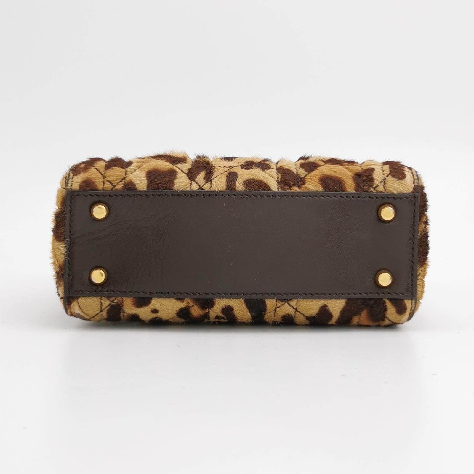 Lady Dior Mini Handbag Pony-style Calfskin Leather Leopard Print 1