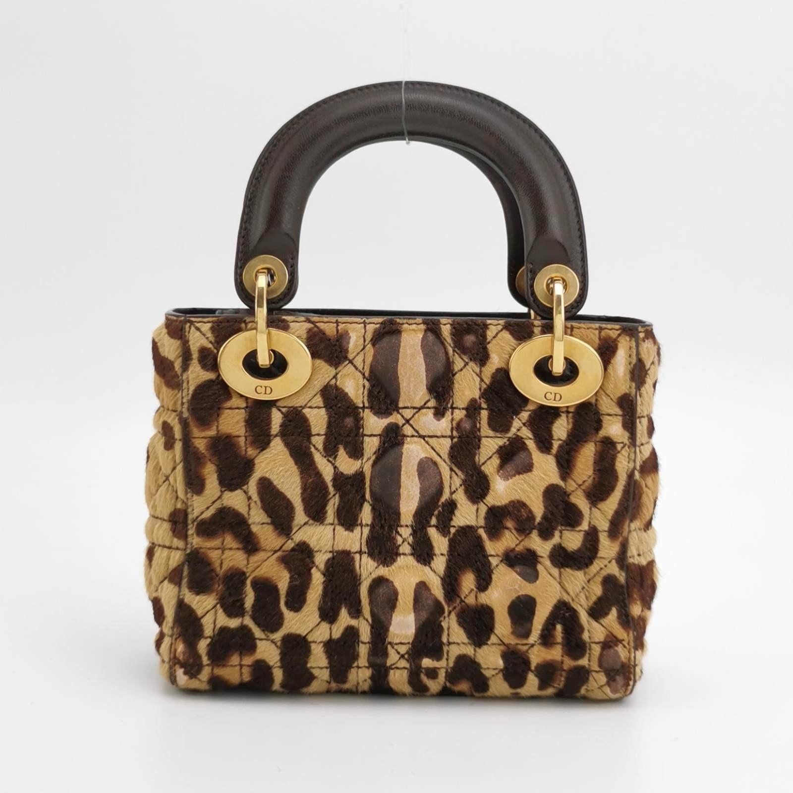 Lady Dior Mini Handbag Pony-style Calfskin Leather Leopard Print 2