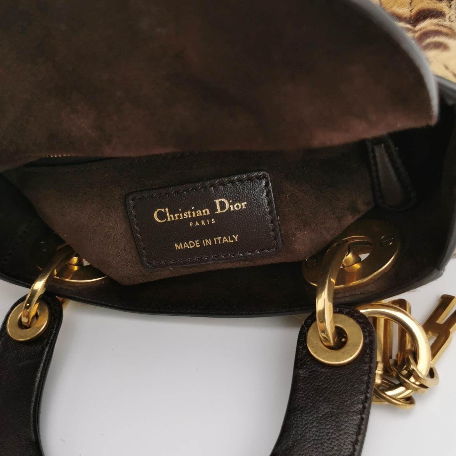 Lady Dior Mini Handbag Pony-style Calfskin Leather Leopard Print 5