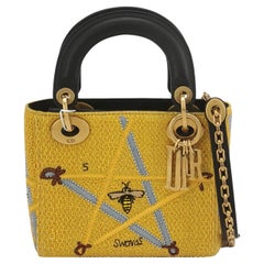 Lady Dior Mini Limited Edition Yellow Star and Bee Beaded Handbag 2017