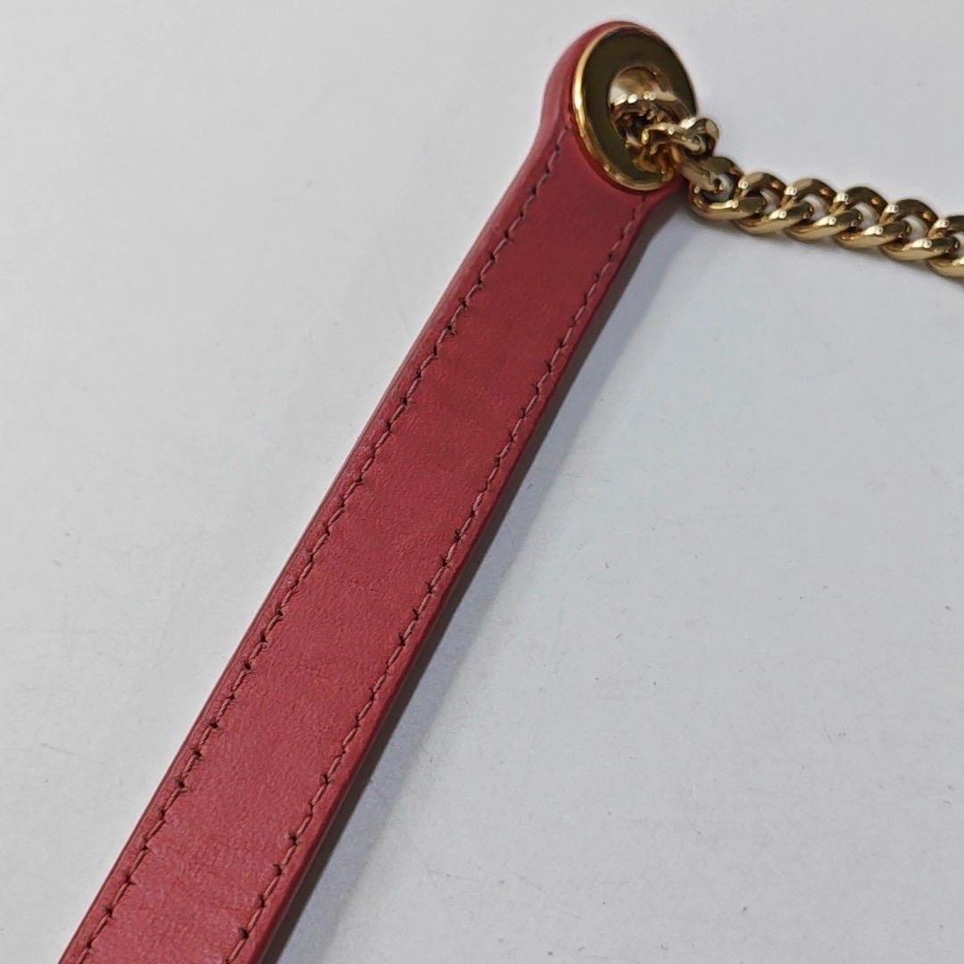Lady Dior Mini Lipstick Pink Lambskin Leather Gold Hardware Chain Strap For Sale 13