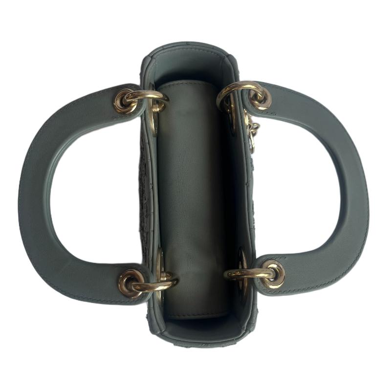 Lady Dior Mini Metallic Kalbsleder Perlen und Spiegel Gold Hardware 2020 Damen im Angebot