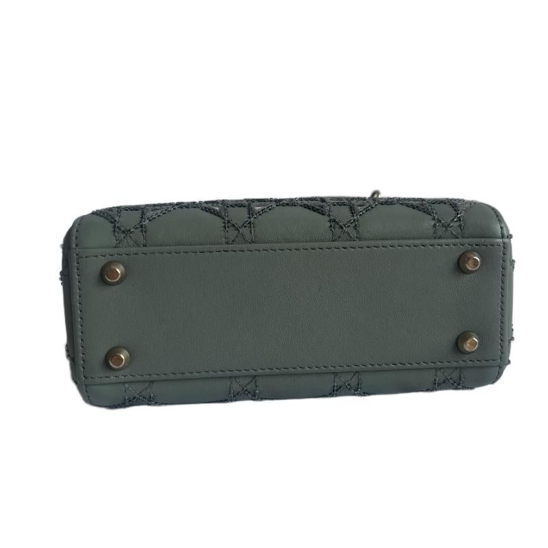 Lady Dior Mini Metallic Kalbsleder Perlen und Spiegel Gold Hardware 2020 im Angebot 1