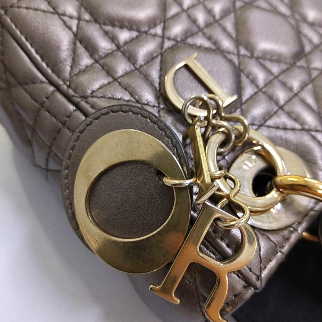 Lady Dior Mini Metal Copper Gold Cannage Lambskin Gold Hardware Chain Strap en vente 11
