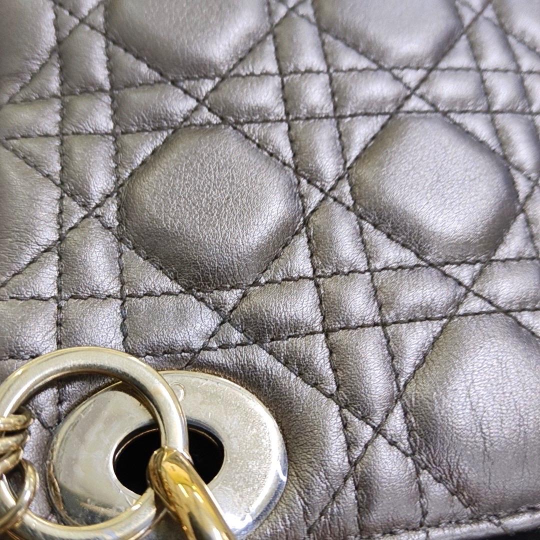 Lady Dior Mini Metal Copper Gold Cannage Lambskin Gold Hardware Chain Strap en vente 2