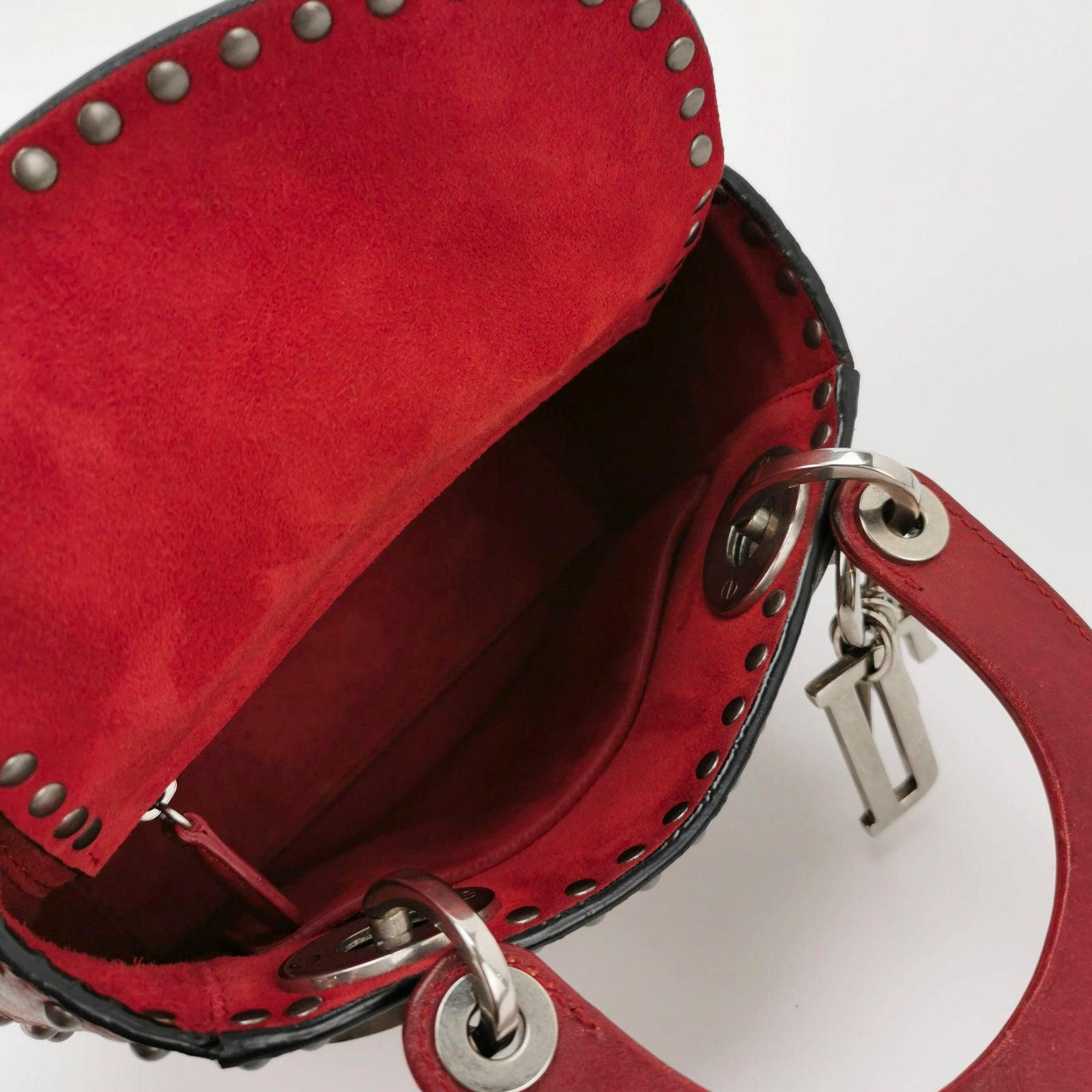 Lady Dior Mini Red Studded Flower Bag 2017 Dior Cruise Collection 1