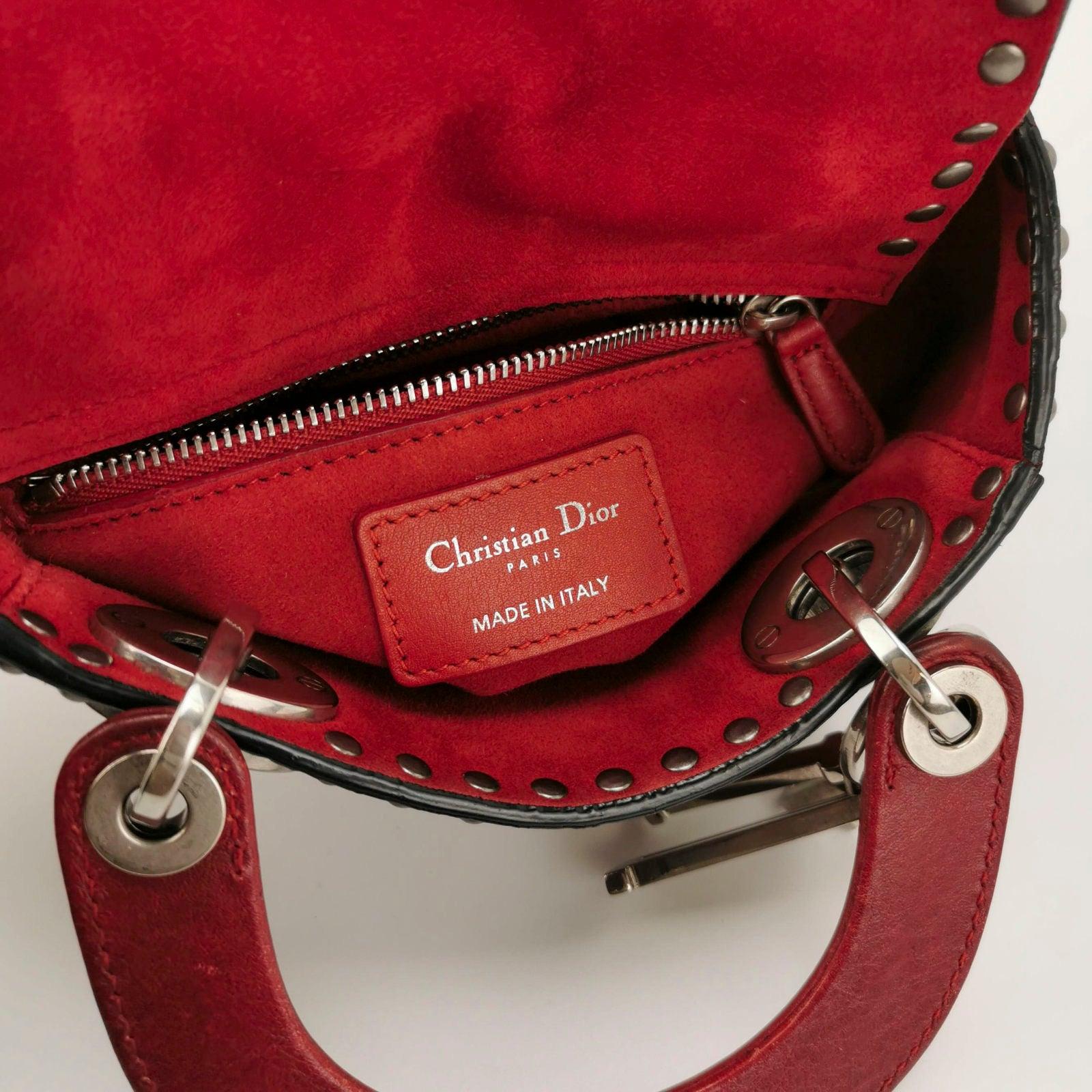 Lady Dior Mini Red Studded Flower Bag 2017 Dior Cruise Collection 2