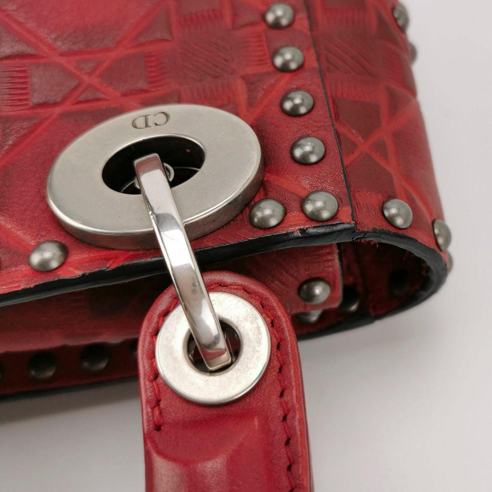 Lady Dior Mini Red Studded Flower Bag 2017 Dior Cruise Collection 3