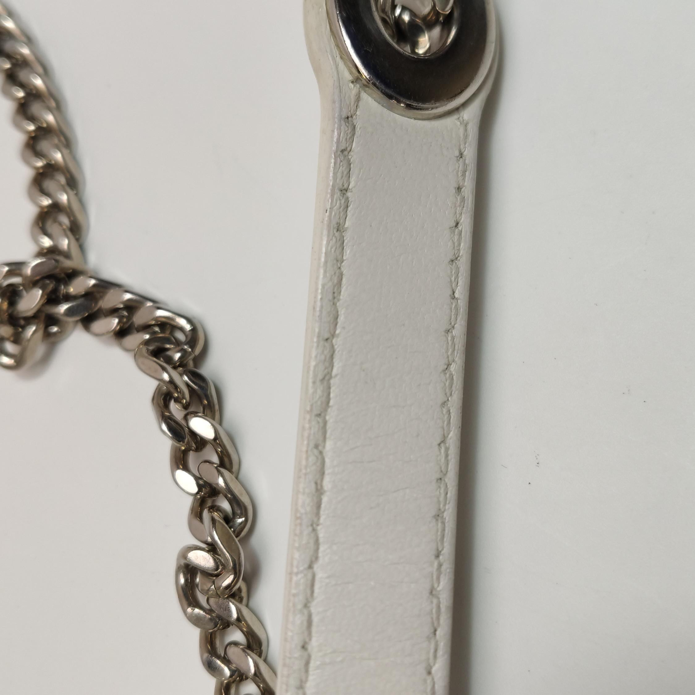 Lady Dior Mini White Lambskin Leather Silver HW Chain Strap 2018 7
