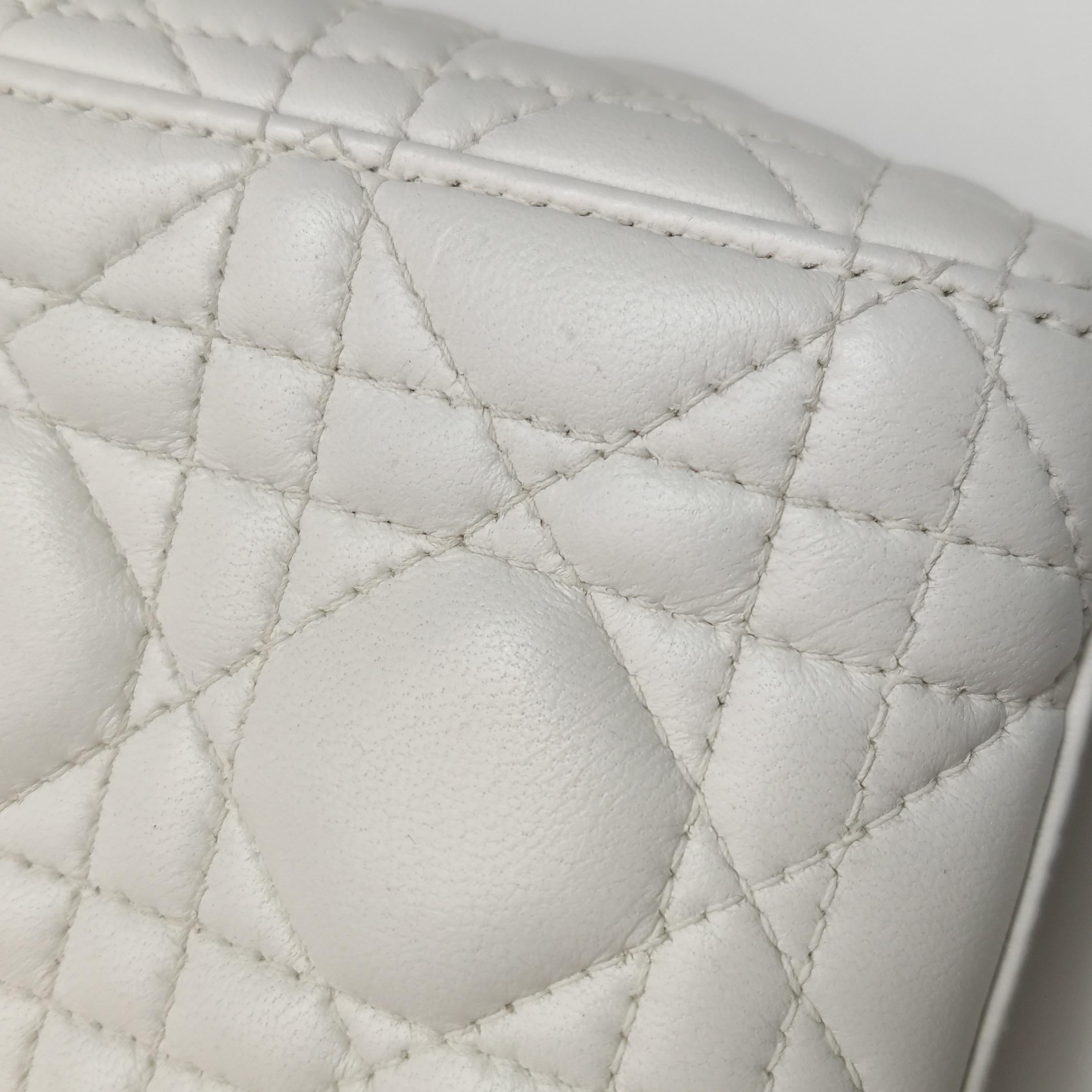 Lady Dior Mini White Lambskin Leather Silver HW Chain Strap 2018 9