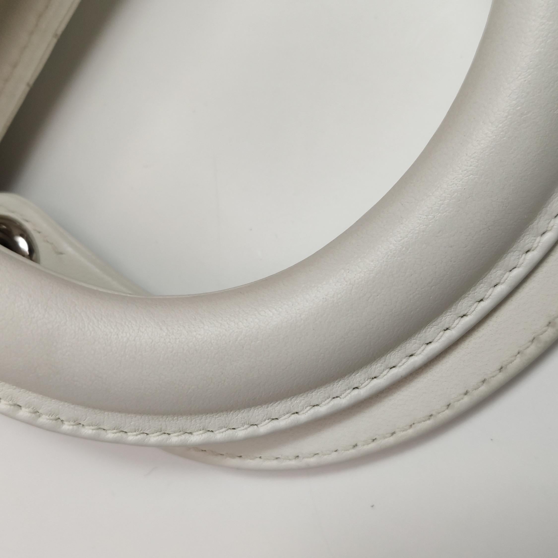 Lady Dior Mini White Lambskin Leather Silver HW Chain Strap 2018 12