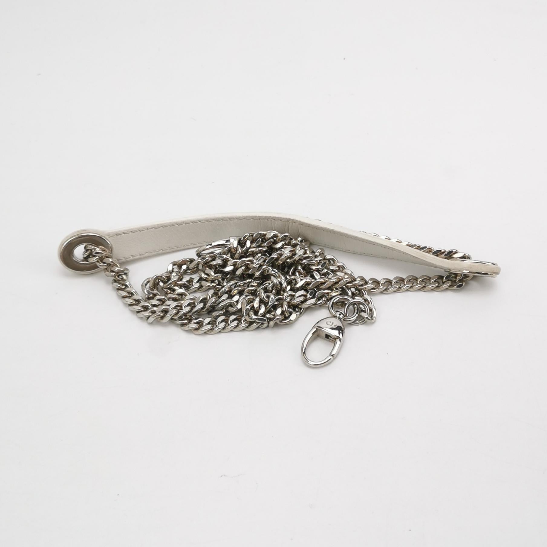 Lady Dior Mini White Lambskin Leather Silver HW Chain Strap 2018 4