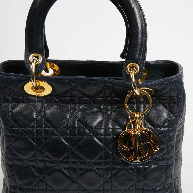 Lady DIOR Navy Blue Bag at 1stDibs