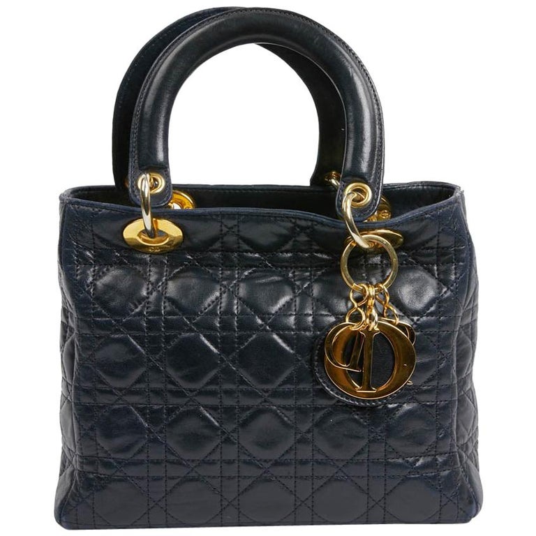 Lady DIOR Navy Blue Bag at 1stDibs