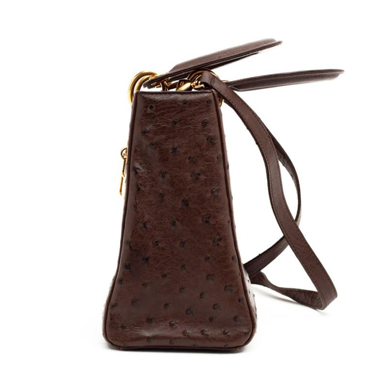 Lady Dior Ostrich Cocoa Brown Handbag 2