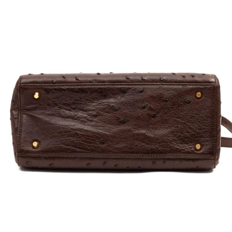 Lady Dior Ostrich Cocoa Brown Handbag 4