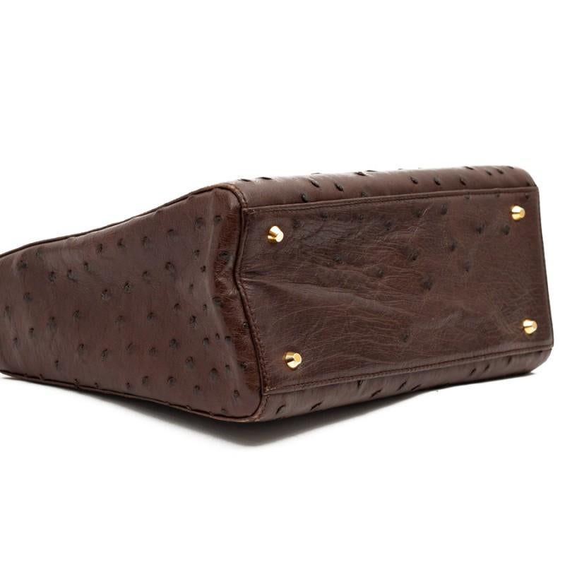 Lady Dior Ostrich Cocoa Brown Handbag 6