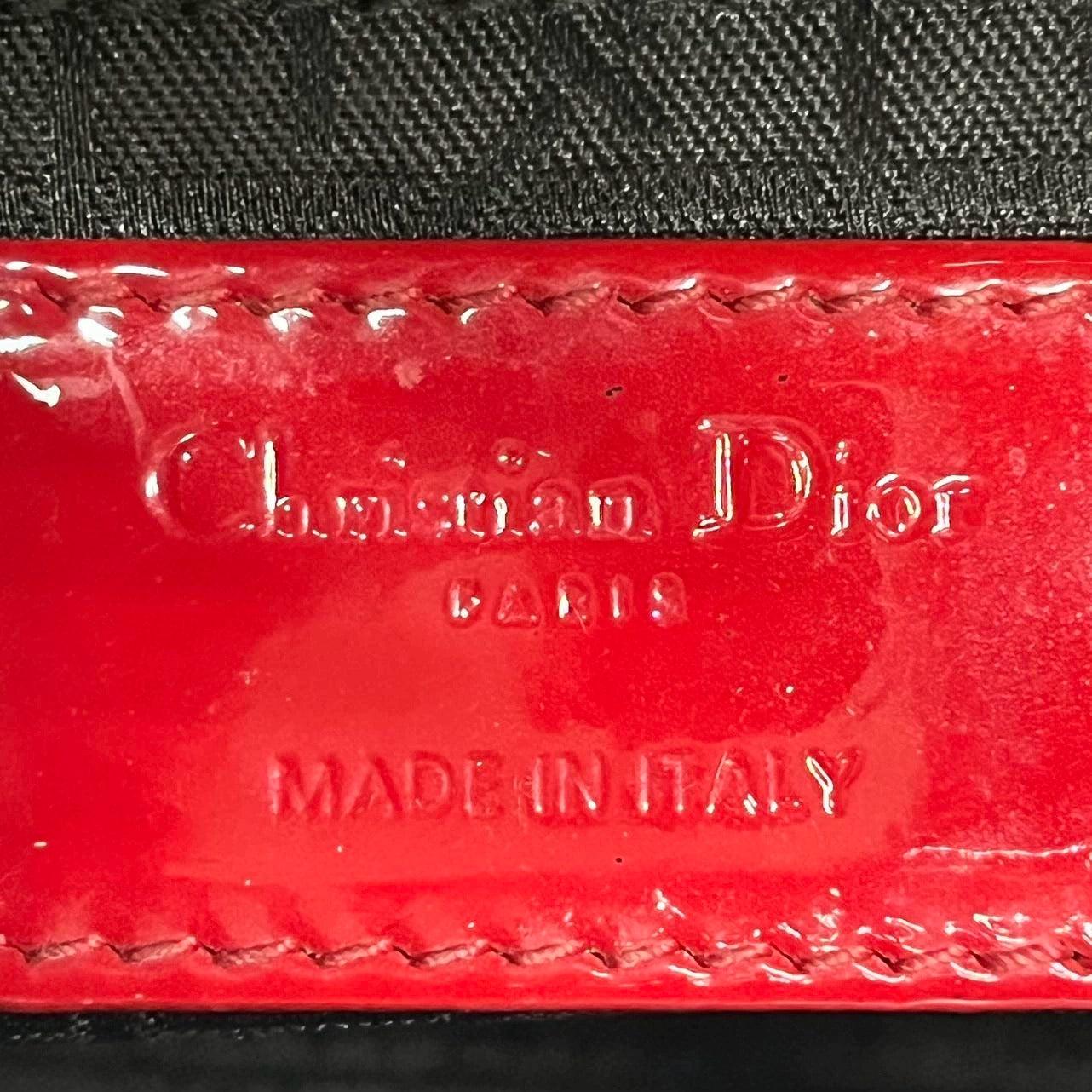 Lady Dior Patent Leather Red Mini handbag with gold hardware 5